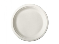 Papstar 81327, Plade, Rund, Sukkerrør, Hvid, Monokromatisk, 50 stk