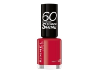 Rimmel 60 Seconds Super Shine, Röd, Feisty Red, Färgande, 1 styck, Glansigt, Flaska Hudpleie - Ansiktspleie - Primer