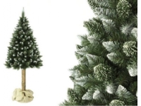 Magert kunstjuletre på naturlig stamme - Diamantfuru, 180 cm Premium Belysning - Annen belysning - Julebelysning