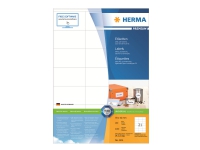 HERMA Premium - Papir - matt - permanent selv-adhesiv - hvit - 70 x 42 mm 2100 etikett(er) (100 ark x 21) laminerte etiketter Papir & Emballasje - Etiketter - Multietiketter