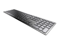 CHERRY KW 9100 SLIM - Tastatur - trådløs - 2.4 GHz, Bluetooth 4.0 - Fransk - tastsvitsj: CHERRY SX - svart, sølv PC tilbehør - Mus og tastatur - Tastatur