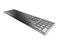 Bilde av Cherry Kw 9100 Slim - Tastatur - Trådløs - 2.4 Ghz, Bluetooth 4.0 - Fransk - Tastsvitsj: Cherry Sx - Svart, Sølv