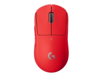 Logitech G PRO X SUPERLIGHT – Mus – optisk – 5 knappar – trådlös – LIGHTSPEED – Logitech LIGHTSPEED-mottagare – röd