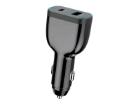 CoreParts – Strömadapter för bil – 63 Watt – 5 A – Fast Charge PD QC 3.0 – 2 utdatakontakter (USB typ A 24 pin USB-C) – svart