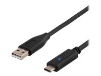 DELTACO – USB-kabel – USB (hane) till USB-C (hane) – USB 2.0 – 25 cm – svart