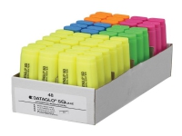 Highlighter Dataglo, skrå, assorterede farver, boks med 48 stk. Skriveredskaper - Overtrekksmarkør - Tykke overstreksmarkører