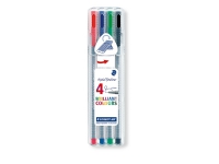 STAEDTLER triplus 334 - Fineliner - svart, rød, blå, grønn - vannbasert blekk - 0.3 mm - superfin (en pakke 4) Skriveredskaper - Fiberpenner & Finelinere - Fine linjer