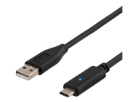 DELTACO - USB-kabel - 24 pin USB-C (hann) til USB (hann) - USB 2.0 - 2 m - reversibel C-kontakt - hvit