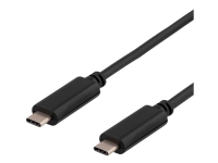 DELTACO – USB-kabel – USB-C (hane) till USB-C (hane) – USB 3.1 – 1 m – vit