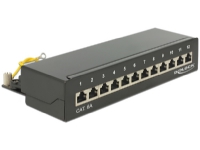 Delock – Patch-panel – väggmontering – CAT 6a – RJ-45 X 12 – gagatsvart RAL 9005