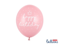 PartyDeco SB14P-244-081J-6, Toy balloon, Latex, Rosa, Hvit, Bursdag, Oval, 30 cm