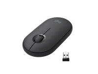 Logitech Pebble M350 – Mus – optisk – 3 knappar – trådlös – Bluetooth 2.4 GHz – trådlös USB-mottagare – grafit