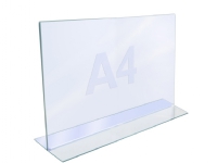 TWIN AGENDA Acrylic Display A4, T-Stand Horizontal Papir & Emballasje - Skilting - Skilting