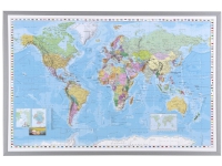 Verdenskort 90 x 60 cm (indrammet) Papir & Emballasje - Kart & plakater - Atlas og Kart