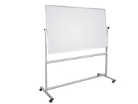 Whiteboard Mobil og vendbar 120×90 cm magnetisk med aluminiumsstel og ramme inkl. pennebakke