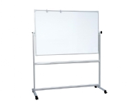 Whiteboard Mobil og vendbar 180×120 cm magnetisk med aluminiumsstel og ramme inkl. pennebakke