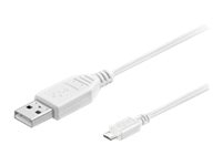 MicroConnect – USB-kabel – Micro-USB Type B (han) till USB (han) – 1.8 m – vit