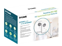 D-Link PowerLine AV2 1000 HD Gigabit Passthrough Kit DHP-P601AV - Strømlinjeadaptersett 1GbE, HomePlug AV (HPAV) 2.0, IEEE 1901 - veggpluggbar