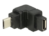 Delock - USB-adapter - Micro-USB type B (hunn) til Micro-USB type B (hann) - 90°-kontakt - svart PC tilbehør - Kabler og adaptere - Adaptere