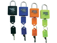 Security Plus V 22-4 hänglås med 4 stycken neongult blått orange svart Nyckellås