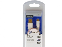 Sinox i-Media – USB-kabel – USB (han) till Micro-USB Type B (han) – USB 2.0 – 2 m – vit