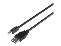 DELTACO – USB-kabel – USB (hane) till USB typ B (hane) – USB 2.0 – 2 m – svart