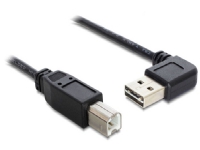 DeLOCK EASY-USB – USB-kabel – USB Type B (han) til USB (han) – 1 m – 90° stikforbindelse – sort