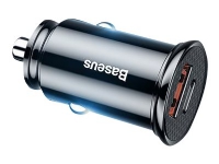 Baseus – Strömadapter för bil – 30 Watt – 5 A – 2 utdatakontakter (USB USB-C) – svart
