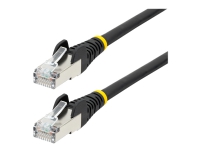 StarTech.com 3m CAT6a Ethernet Cable – Black – Low Smoke Zero Halogen (LSZH) – 10GbE 500MHz 100W PoE++ Snagless RJ-45 w/Strain Reliefs S/FTP Network Patch Cord – Patch-kabel – RJ-45 (hane) till RJ-45 (hane) – 3 m – S/FTP – CAT 6a – IEEE 802.3bt – halogenfri formpressad hakfri tvinnad – svart