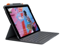 Logitech Slim Folio - Tastatur og folioveske - trådløs - Bluetooth LE - QWERTY - Nordisk (dansk/finsk/norsk/svensk) - Oxford-grå - for Apple 10.9-inch iPad (10. generasjon) PC & Nettbrett - Nettbrett tilbehør - Deksel & vesker