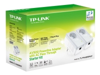 TP-Link TL-PA4010PKIT AV500+ Powerline Kit with AC Pass Through - - strømlinjeadaptersett - - HomePlug AV (HPAV) - veggpluggbar (en pakke 2) PC tilbehør - Nettverk - HomePlug/Powerline