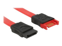 Delock - SATA-forlengelseskabel - Serial ATA 150/300/600 - SATA (hann) til SATA (hunn) - 30 cm - rød PC tilbehør - Kabler og adaptere - Datakabler