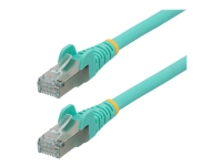 StarTech.com 2m CAT6a Ethernet Cable – Aqua – Low Smoke Zero Halogen (LSZH) – 10GbE 500MHz 100W PoE++ Snagless RJ-45 w/Strain Reliefs S/FTP Network Patch Cord – Patch-kabel – RJ-45 (hane) till RJ-45 (hane) – 2 m – S/FTP – CAT 6a – IEEE 802.3bt – halogenfri formpressad hakfri tvinnad – havsblå