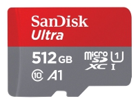 SanDisk Ultra – Flash-minneskort (microSDXC till SD-adapter inkluderad) – 512 GB – A1 / UHS Class 1 / Class10 – mikroSDXC UHS-I