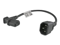 Bilde av Microconnect - Strømadapter - Power Iec 60320 C13 Rett Til Iec 60320 C14 Vinklet - Ac 250 V - 10 A - 30 Cm - Svart