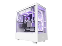 NZXT H series H5 Elite – Mid tower – utökad ATX – genomskinlig sidopanel (härdat glas) – ingen strömförsörjning – vit – USB/ljud