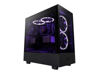 NZXT H series H5 Elite - Mid tower - utvidet ATX (E-ATX) - sidepanel med vindu (herdet glass) - ingen strømforsyning - svart - USB/lyd PC-Komponenter - Skap og tilbehør