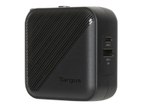 Targus - Strømadapter - GaN - 65 watt - PD - 2 utgangskontakter (24 pin USB-C, USB-type A) - svart