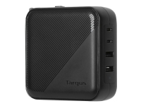 Targus – Strömadapter – GaN – 100 Watt – PD – 4 utdatakontakter (2 x USB-C 2 x 9-stifts USB typ A) – svart
