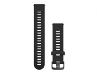 Garmin - Klokkestropp for smart armbåndsur - 127 - 204 mm - black with slate hardware - for Forerunner 245, 55 Venu Sq, Sq Music Edition vívoactive 3 vívomove 3, Luxe, Style Helse - Pulsmåler - Tilbehør