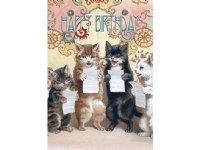 Madame Treacle B6-kort med konvolutt Birthday Choir of Cats