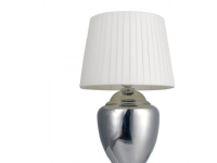 Lampa stołowa Platinet PLATINET TABLE LAMP LAMPA STOŁOWA SILVER BASE, WHITE SHADE, H35 [45690] Belysning - Innendørsbelysning - Bordlamper