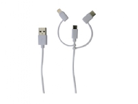 Sinox i-Media 3-in-1 – USB-kabelsats – USB (hane) till mikro-USB typ B (hane) – 1 m – vit