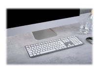 CHERRY KW 9100 SLIM - Tastatur - trådløs - 2.4 GHz, Bluetooth 4.0 - Pan Nordic - tastsvitsj: CHERRY SX - hvit, sølv PC tilbehør - Mus og tastatur - Tastatur
