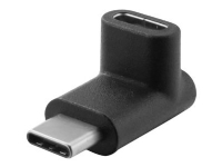 MicroConnect – USB-adapter – 24 pin USB-C (hane) till 24 pin USB-C (hona) – vinklad 4K60Hz stöd – svart