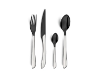 Amefa Lumino 1422 - 16 pcs Cutlery Set (Bright Black PVD – White handle) Kjøkkenutstyr - Bestikk