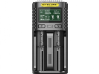 Nitecore UM2, Lithium jern fosfat (LiFePO4), Lithium-Ion (Li-Ion), Nikkel-Cadmium (NiCd), Nikkel-Metalhydrid..., AA, AAA, AAAA, C, D