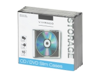 Vivanco 31695, Slimline, 1 disker, Svart, Gjennomsiktig, 124 mm, 142 mm, 55 mm PC-Komponenter - Harddisk og lagring - Medie oppbevaring
