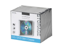 Vivanco 31698, Slimline, 1 disker, Svart, Gjennomsiktig, 25 stykker PC-Komponenter - Harddisk og lagring - Medie oppbevaring