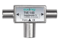 Axing TVE 1-03, Sølv, 1 × IEC(f), 2 × IEC(m), 55 mm, 34 mm, 18 mm PC tilbehør - Kabler og adaptere - Strømkabler